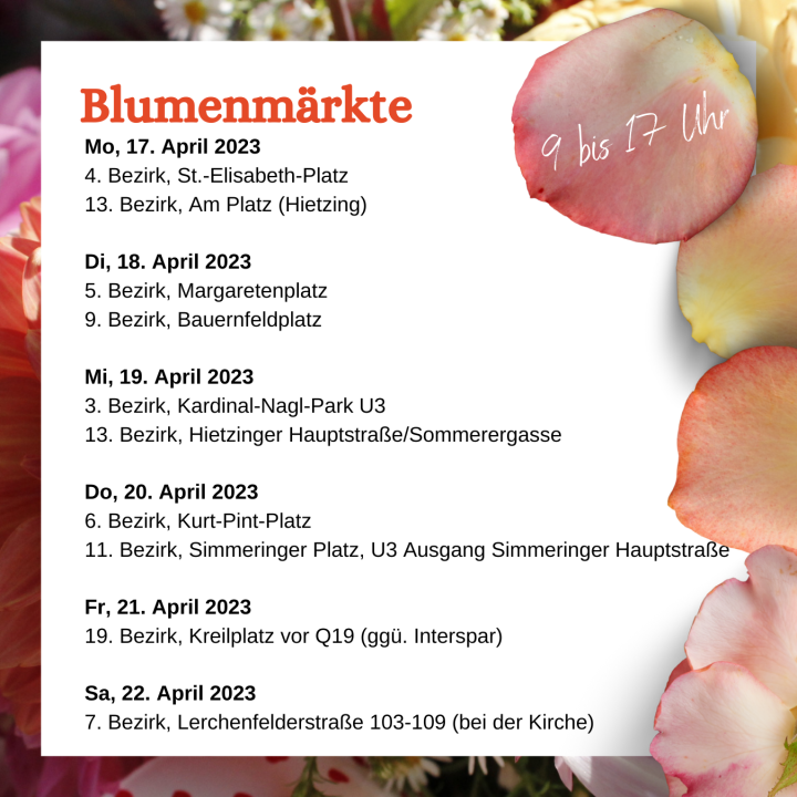 Blumenmärkte in Wien 2023