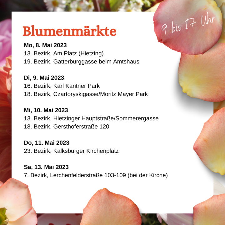 Blumenmärkte in Wien 2023