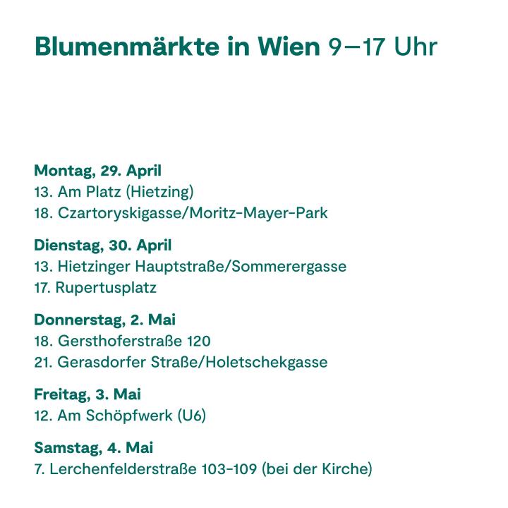 Blumenmärkte in Wien 2024