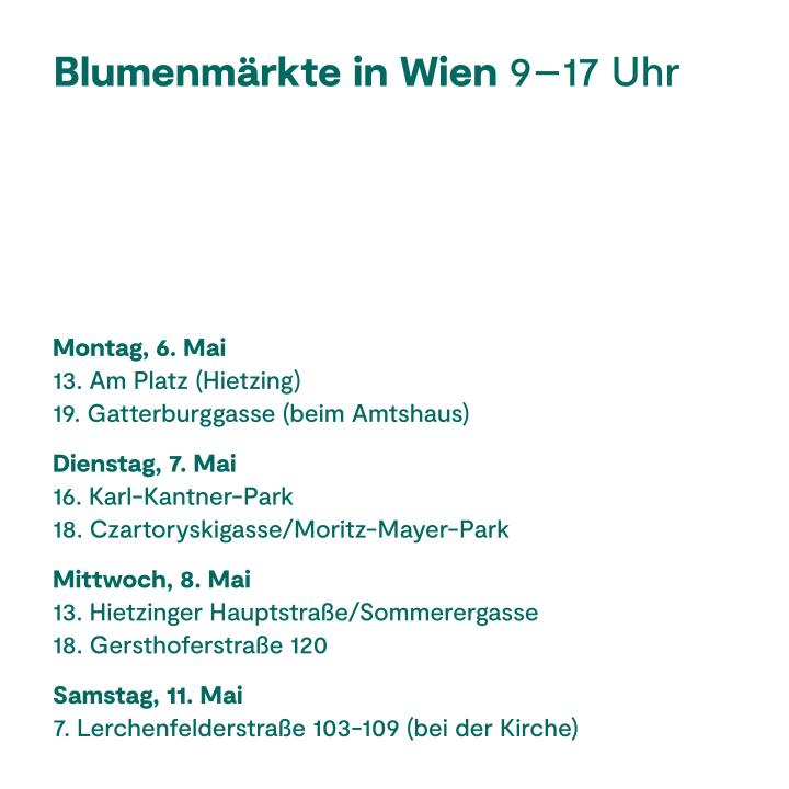 Blumenmärkte in Wien 2024